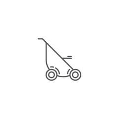 Baby stroller vector icon symbol tool isolated on white background