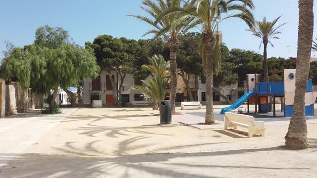 almost empty playground on the island of tabarca