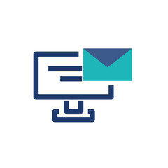 Isolated envelope message and computer vector design