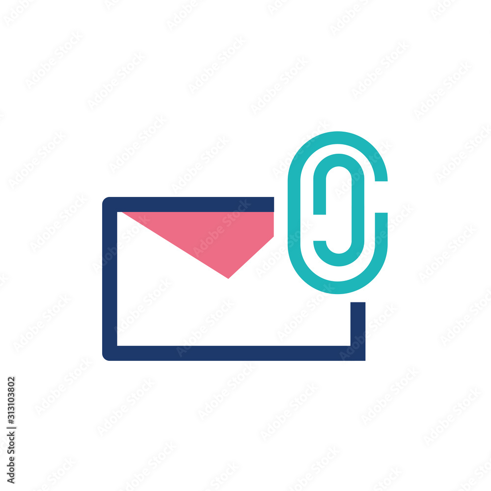 Poster isolated envelope message and clip vector design