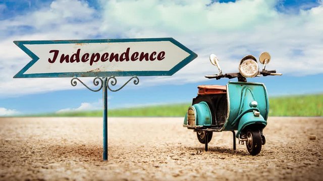 Street Sign the Way to Independence
