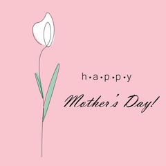 Mothers day card with flower vector illustration