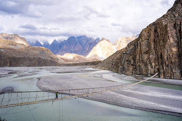 Scenery of Hunza Valley - Hussaini suspension bridge