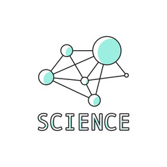 Science icon. Outline thin line flat illustration. Isolated on white background. 
