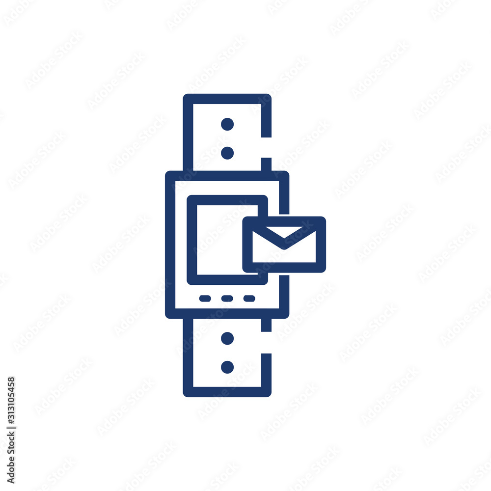 Poster isolated envelope message and smartwatch vector design