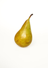 organic green pear on white background