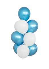 blue and white balloons isolated on white background