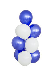 blue and white balloons isolated on white background