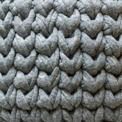 Gray crochet knit texture closeup