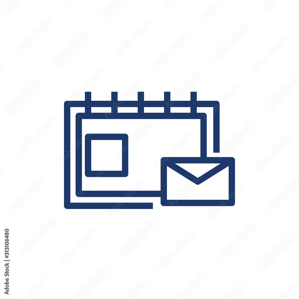 Poster isolated envelope message and calendar vector design