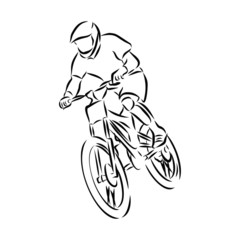 Fototapeta na wymiar sketch of a biker