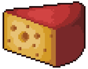 Fototapeta premium Pixel art cheese icon set 8bit White Background