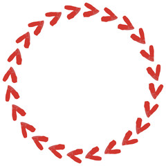 valentine s day frame made of hand drawn watercolor hearts.