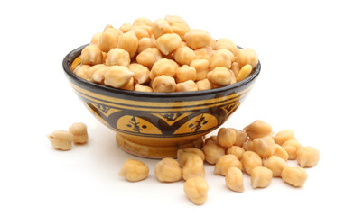 Chickpeas isolated on white background