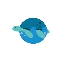 Gordijnen Geïsoleerd schildpad dier vector ontwerp © djvstock