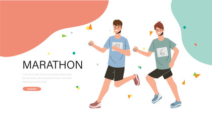 Marathon race runner web landing page.