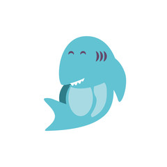 Cute shark cartoon vector design