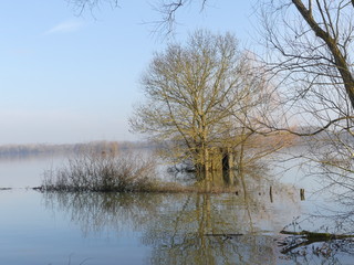 inondation la rivi&egrave;re Saone en crue