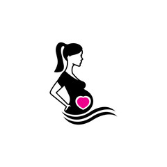 Obraz na płótnie Canvas Pregnant logo template vector icon illustration design