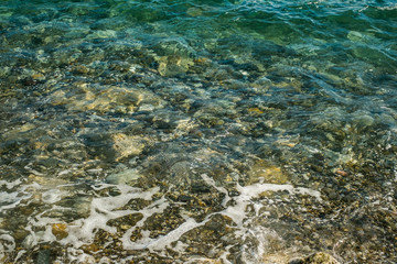 sea to rocks shore