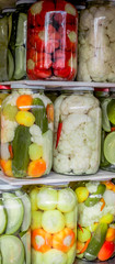 Traditional Romanian pickles of various fruits and vegetables