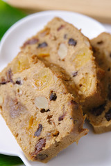 Fruitcake the traditional British Christmas Cake.