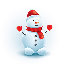 Snowman cartoon character Christmas theme vector cmyk profile