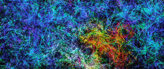 Digital painted texture. Variety paint splashes in red and blue tones. Psychodelic pattern. Contemporary 2d illustratio