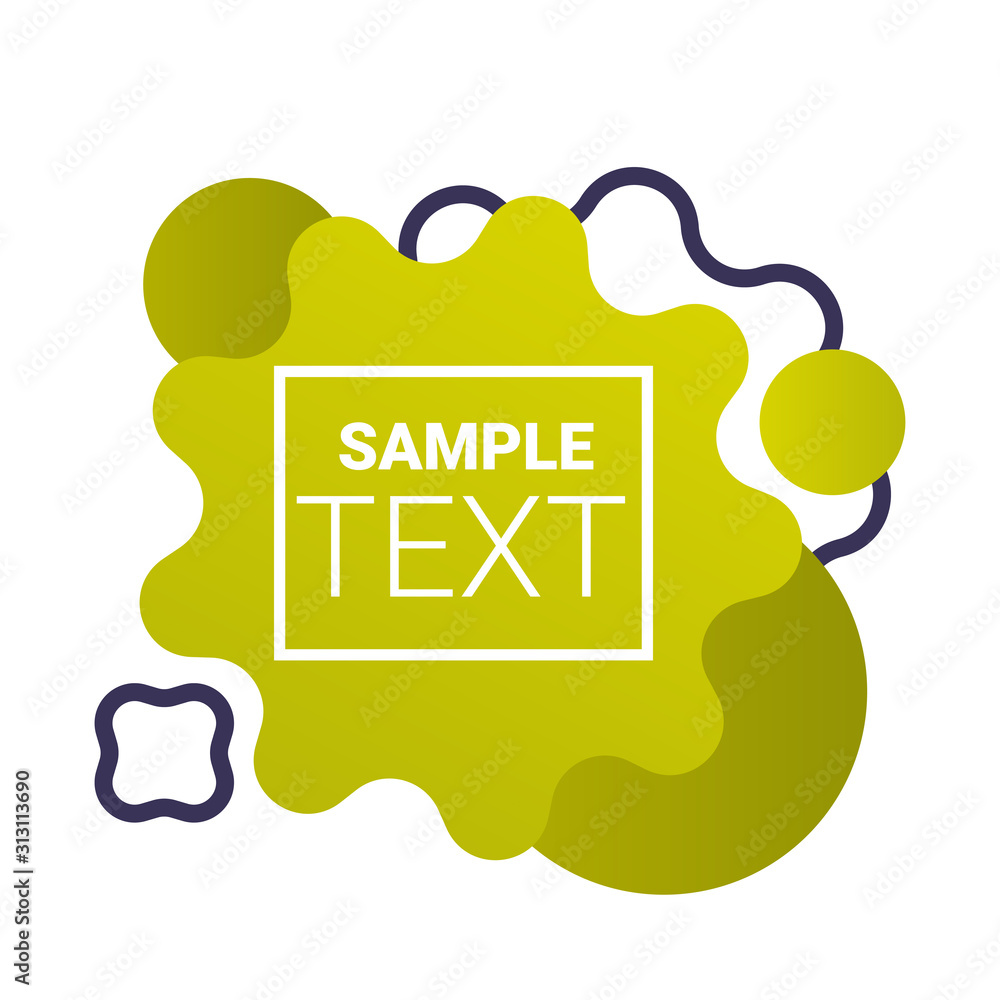 Poster dynamical green gradient form abstract banner flowing