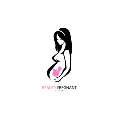 Pregnant logo template vector icon illustration design