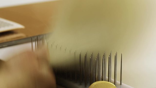 False hair. Hair for hair extension. Hair production for extension
