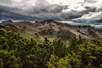 Alpine mountain scene in the Principality of Liechtenstein