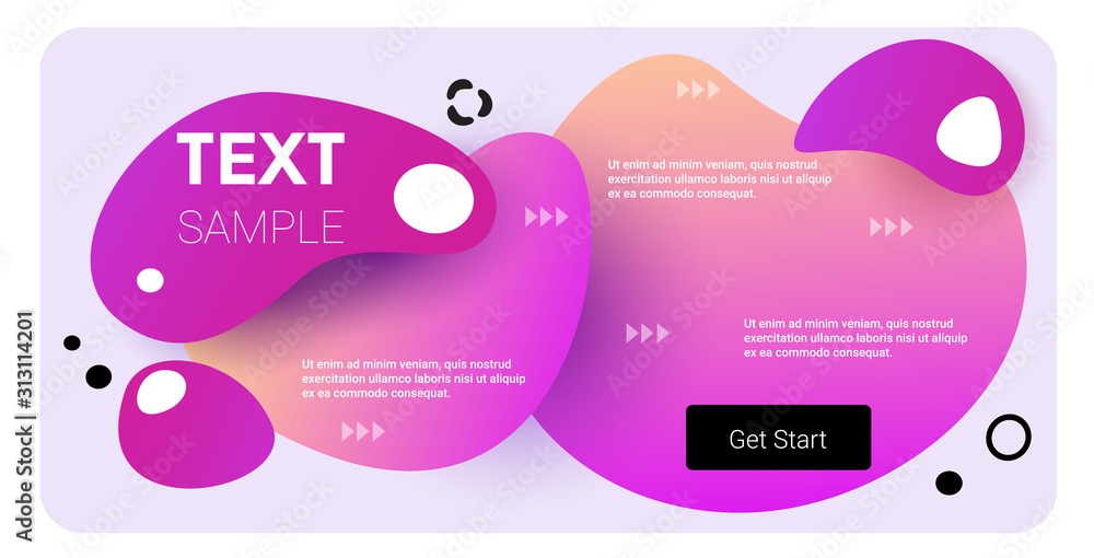 Poster dynamical gradient template minimal design cover abstract background banner for presentation flowing