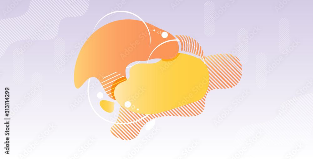 Poster fluid color geometric form abstract banner badge modern gradient graphic element horizontal vector i
