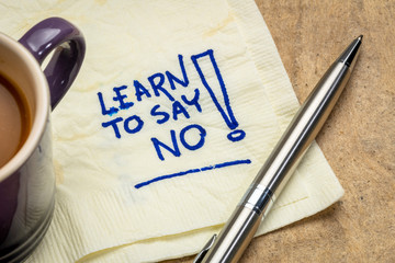 learn to say no advice on napkin