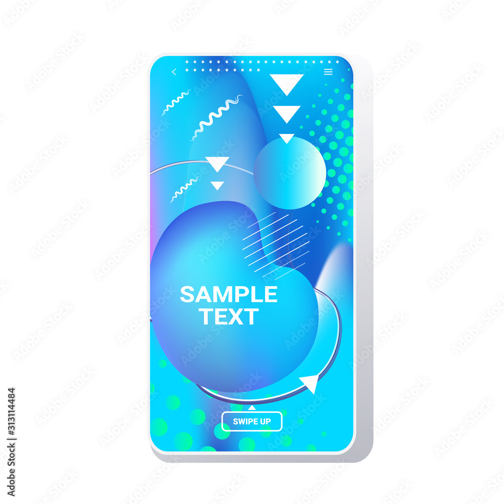 Poster web template dynamical colorful gradient abstract banner flowing liquid shape fluid color smartphone