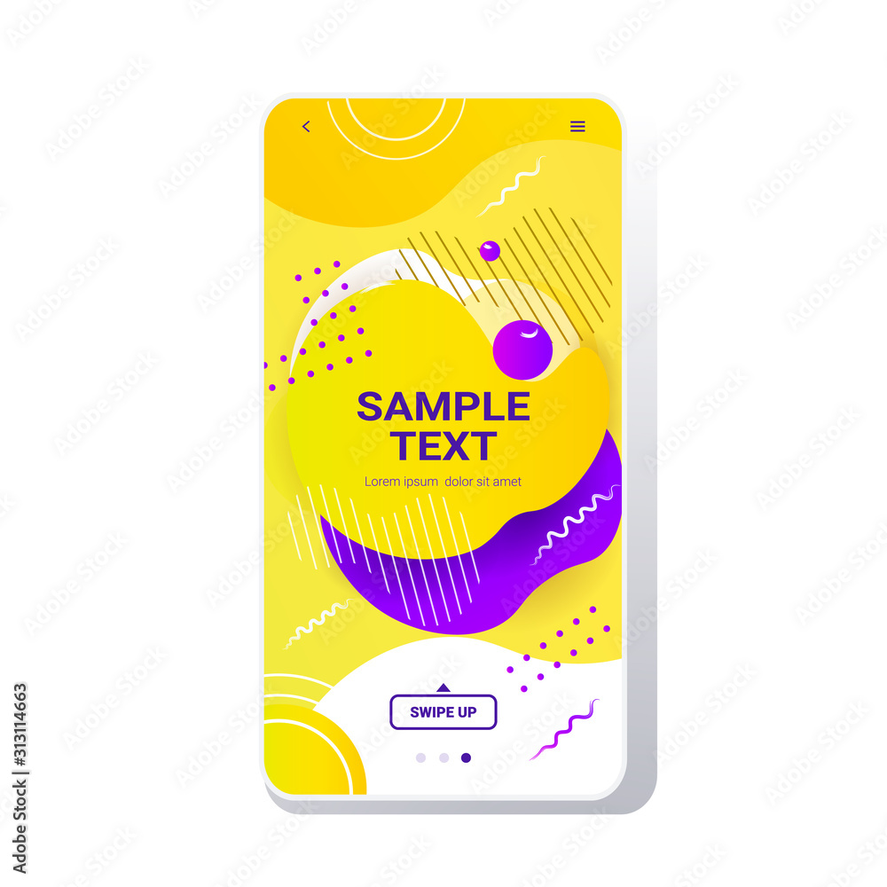 Poster web template dynamical colorful gradient abstract banner flowing liquid shape fluid color smartphone