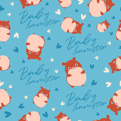 Big set of young animal seamless pattern : Vector Illustration
