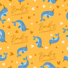 Big set of young animal seamless pattern : Vector Illustration