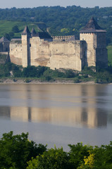 Fototapeta na wymiar Khotyn fortress and Dniester River