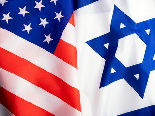 Flags of United states of America and Israel
