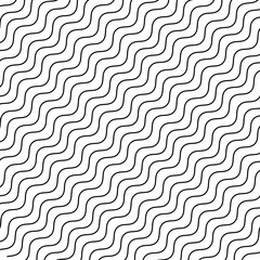 Black seamless wavy line pattern 