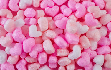 Pink foam hearts Pink paper Background