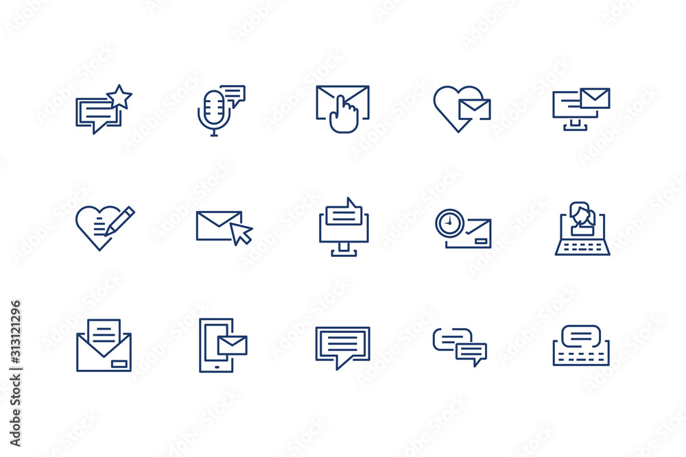 Poster isolated messages icon set vector design