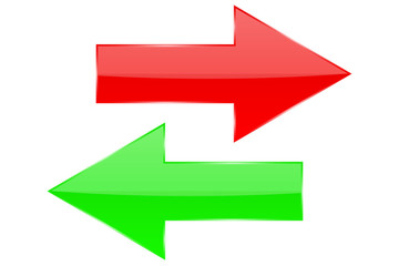 Red and green arrows