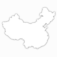 china map white background realistic isolated vector