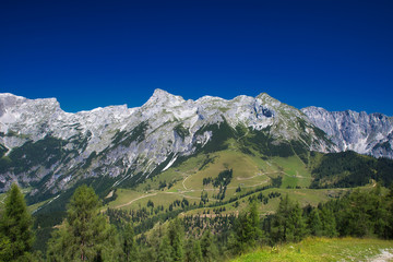 mountain with hiking trails