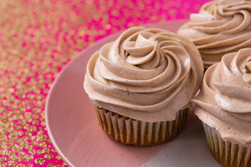 Cupcakes on a colorful background