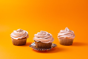 Cupcakes on a colorful background