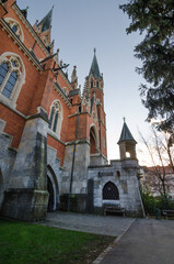 Fototapeta na wymiar Exterior of Church of the Sacred Heart of Jesus (Herz Jesu Kirche) in Graz, Styria region, Austria